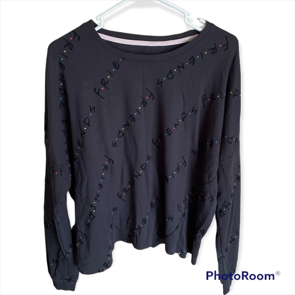 Friends Crewneck Womens L Blue Television Series Logo Casual Comfortable